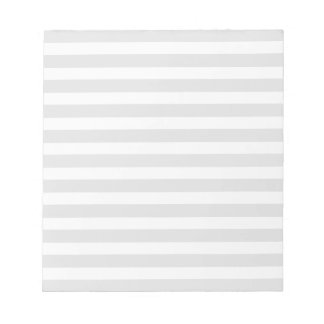 Light grey and white candy stripes notepad