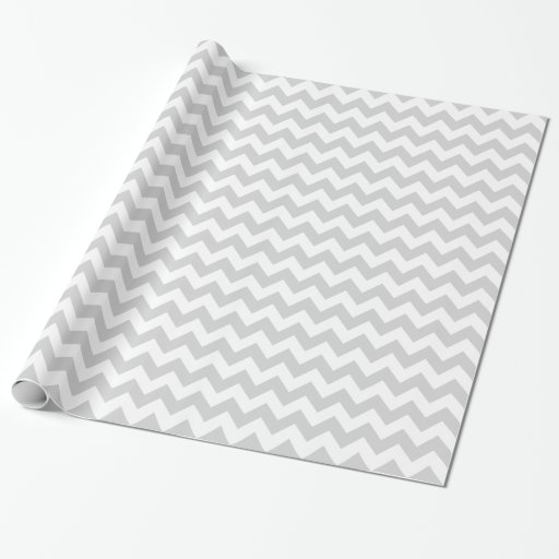 Image of Light Grey and White Chevron Wrapping Paper