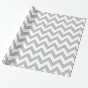 Light Grey and White Chevron Wrapping Paper