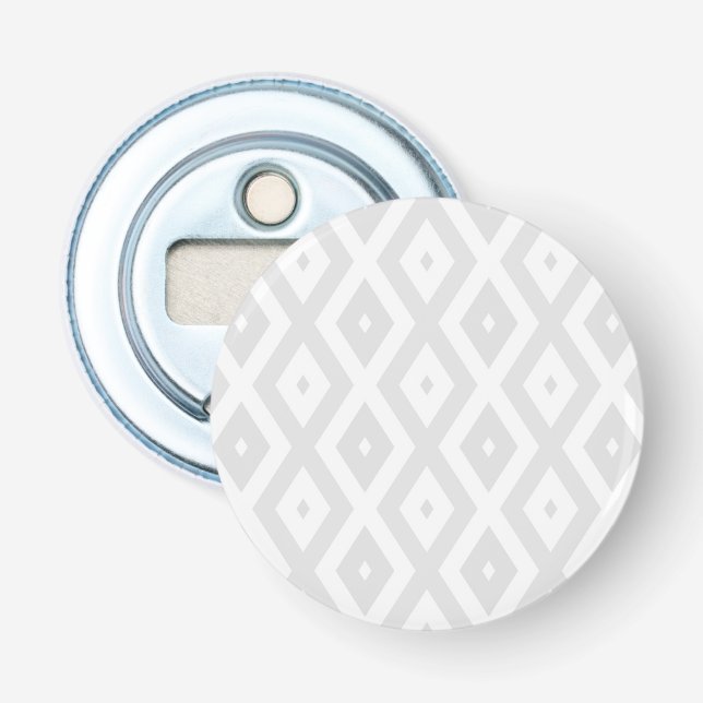 Light grey and white diamond pattern bottle opener (Front)