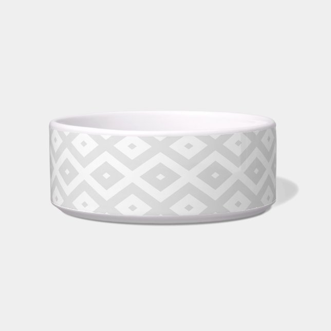 Light grey and white diamond pattern bowl (Front)