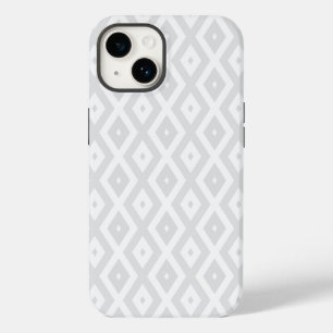 Light grey and white diamond pattern Case-Mate iPhone 14 case