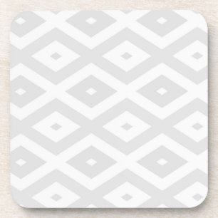 Light grey and white diamond pattern coaster
