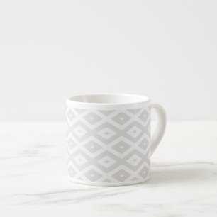 Light grey and white diamond pattern espresso cup