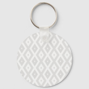 Light grey and white diamond pattern key ring