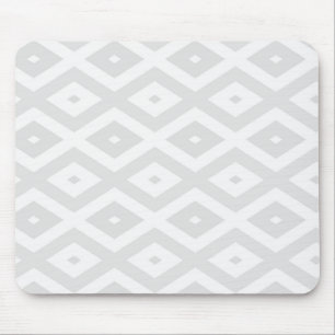 Light grey and white diamond pattern mouse mat