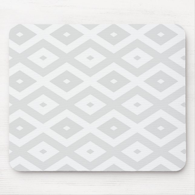 Light grey and white diamond pattern mouse mat (Front)