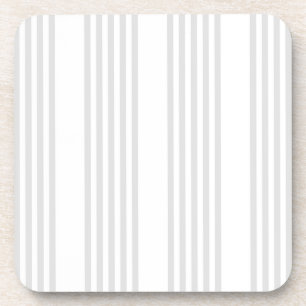 Light grey and white five stripes pattern coaster