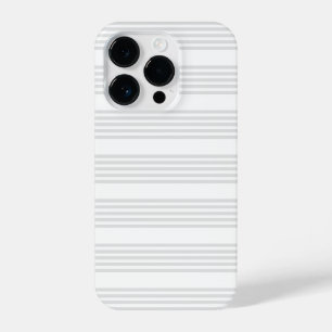 Light grey and white five stripes pattern iPhone 14 pro case