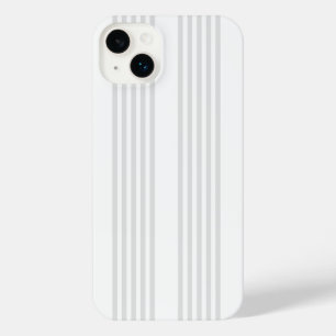 Light grey and white five stripes pattern iPhone 14 plus case
