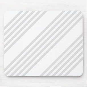 Light grey and white five stripes pattern mouse mat