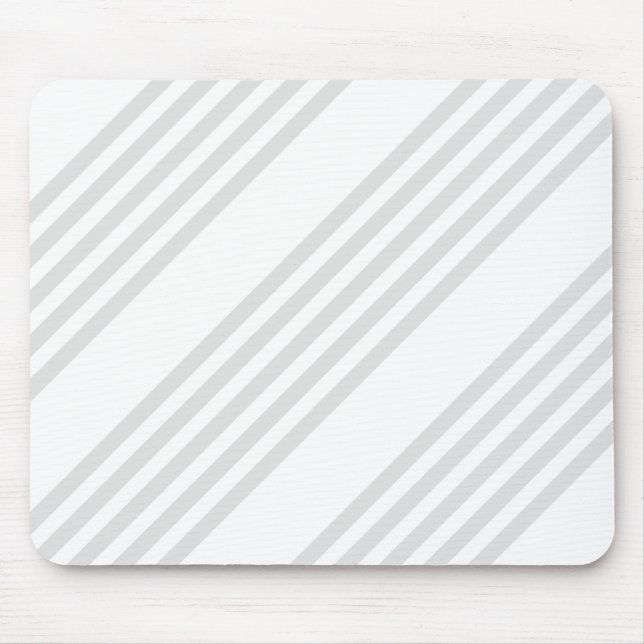 Light grey and white five stripes pattern mouse mat (Front)