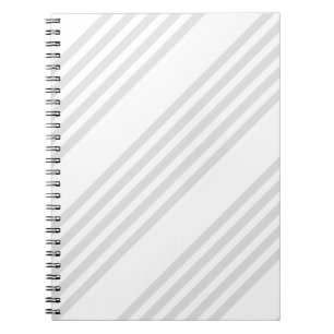 Light grey and white five stripes pattern notebook