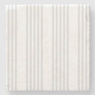 Light grey and white five stripes pattern stone coaster