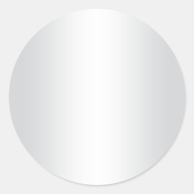 Light Grey and White Gradient Blank Classic Round Sticker (Front)