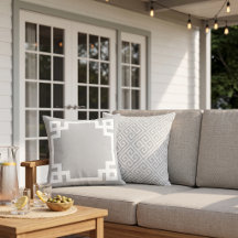 Light Grey and White Greek Key