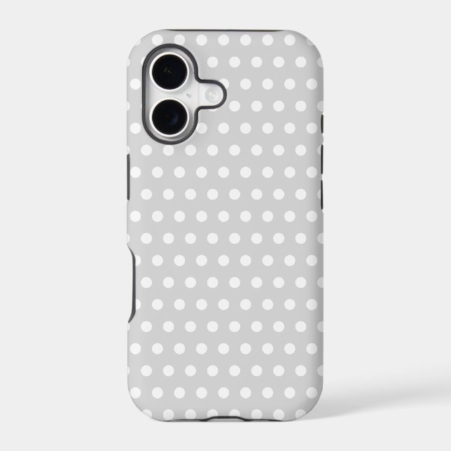 Light Grey and White Polka Dot Pattern. (Back)