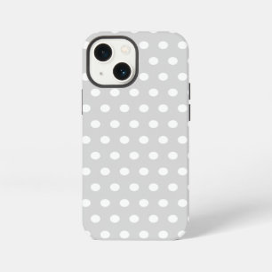Light Grey and White Polka Dot Pattern. iPhone 13 Mini Case
