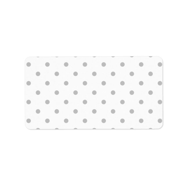 Light Grey and White Polka Dot Pattern. Label (Front)