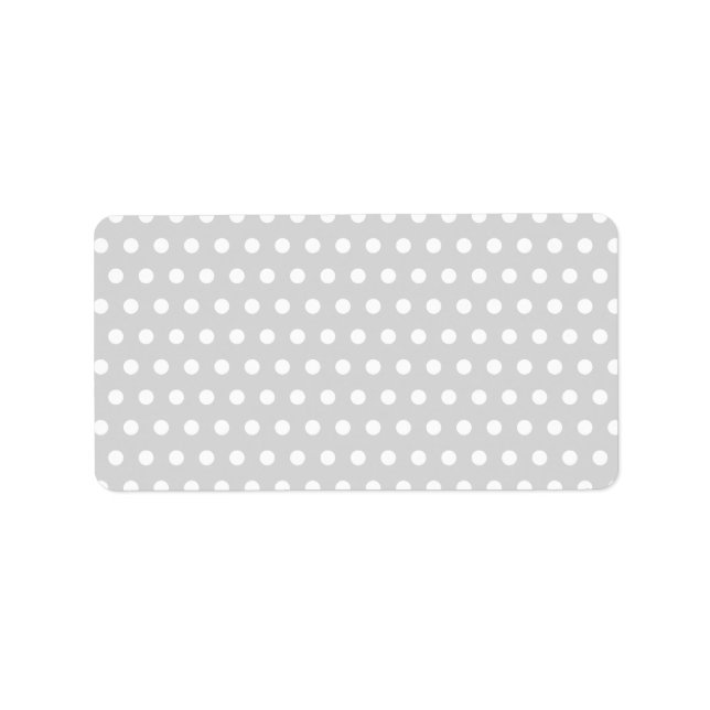 Light Grey and White Polka Dot Pattern. Label (Front)