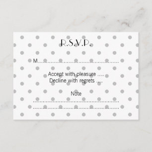 Light Grey and White Polka Dot Pattern. RSVP Card