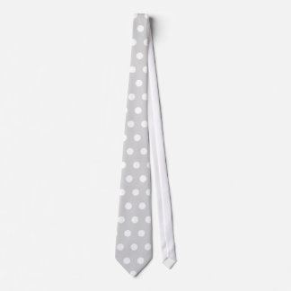 Light Grey and White Polka Dot Pattern. Tie