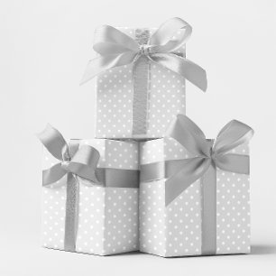 Light Grey and White Small Polka Dot Wrapping Paper