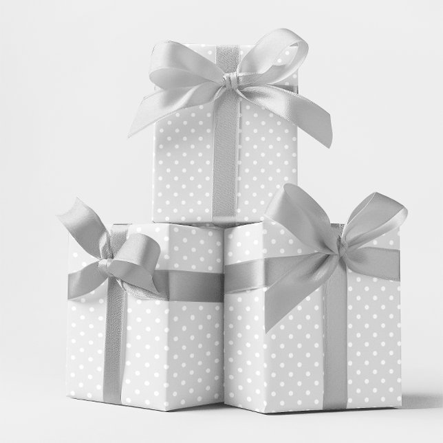 Light Grey and White Small Polka Dot Wrapping Paper (Light Grey and White Small Polka Dot Wrapping Paper)