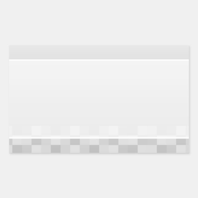 Light Grey and White Squares Pattern. Rectangular Sticker (Front)