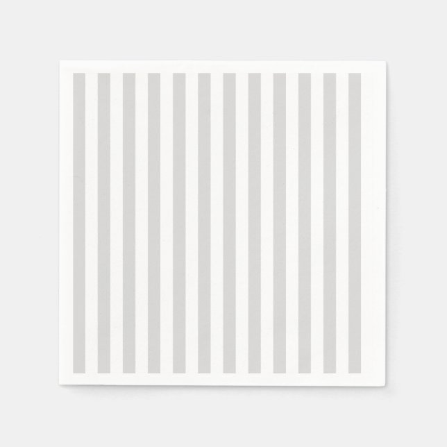 Light Grey and White Stripes Napkin (Front)
