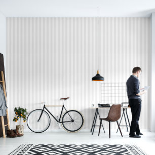 Light Grey and White Stripes Wallpaper