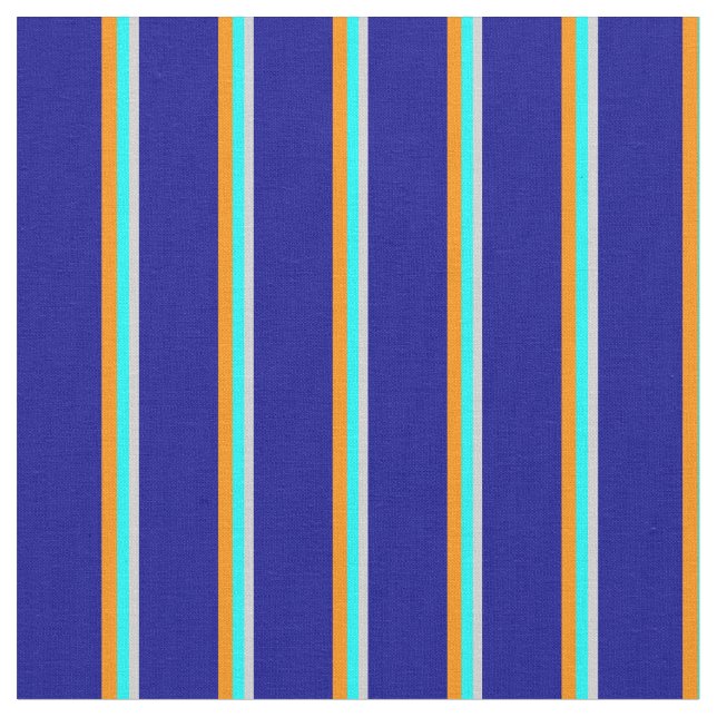 Light Grey, Aqua, Dark Orange, and Dark Blue Fabric (Close Up)