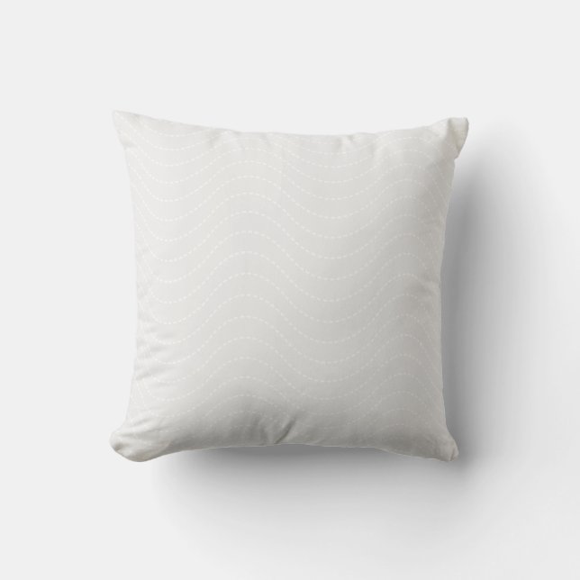 Light Grey Background with Stitched Waves Cushion (Front)