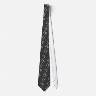 Light Grey Bass Clef Tie