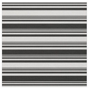 Light Grey & Black Coloured Striped/Lined Pattern Fabric