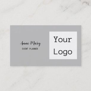 Light Grey Black Custom Colour Text Photo Your Log Business Card