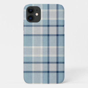 Light grey-blue textured chequered iPhone 11 case