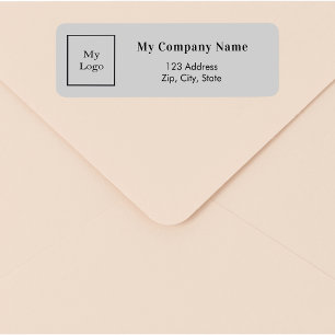 Light grey business logo return address