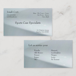 Light grey car exterior business card