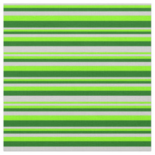 Light Grey, Chartreuse & Dark Green Coloured Lines Fabric