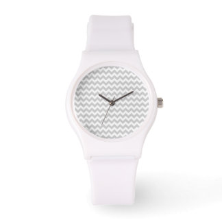 Light Grey Chevron Stripes Watch