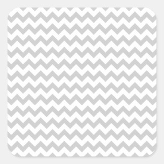 Light Grey Chevron (thin lines) Pattern Square Sticker