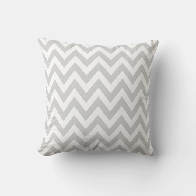 Light Grey Chevron Zigzag Pattern Cushion (Front)