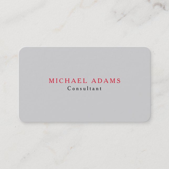 Light Grey Classical Plain Professional Creation Business Card (Front)