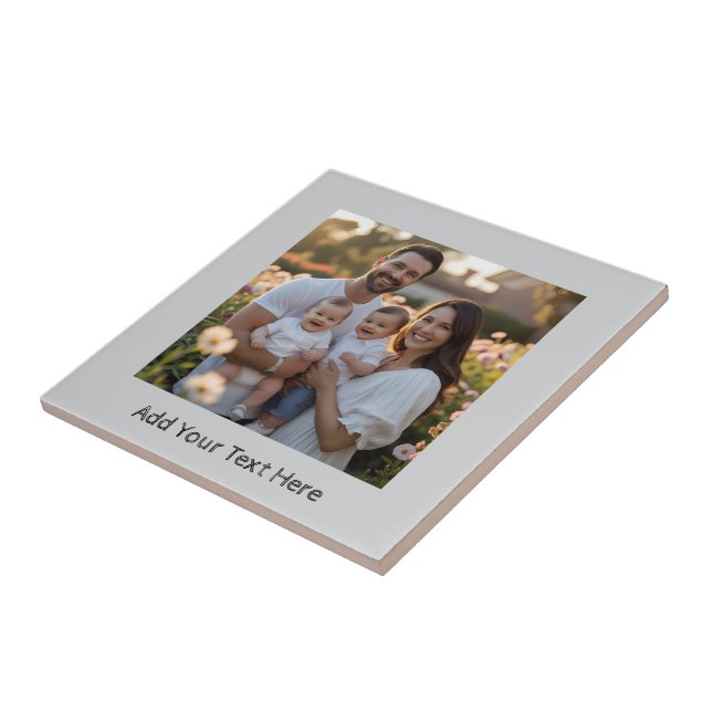 Light Grey Create Your Own Ceramic Tile (Side)