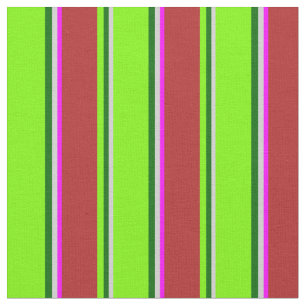 Light Grey, Dark Green, Green, Red, and Fuchsia Fabric
