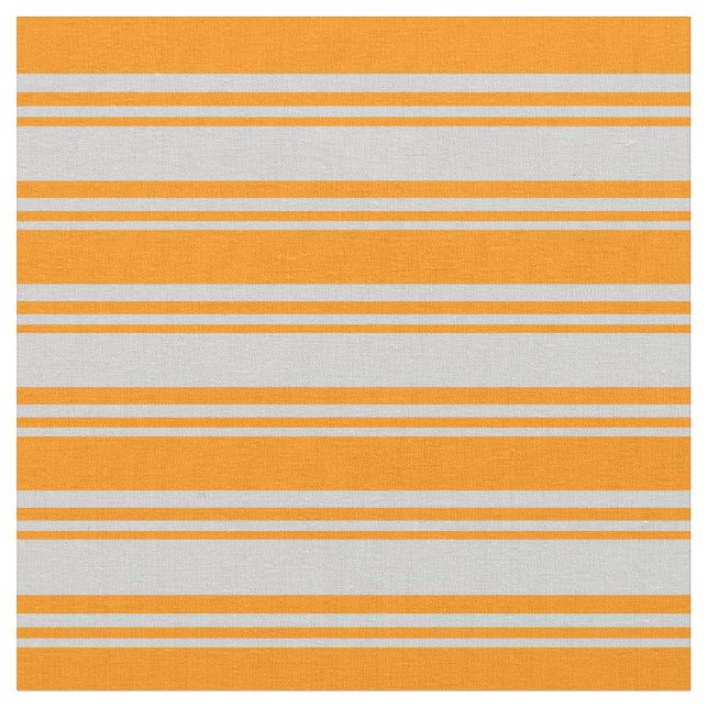 Light Grey & Dark Orange Coloured Pattern Fabric (Close Up)