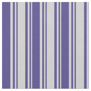 Light Grey & Dark Slate Blue Lines Pattern Fabric