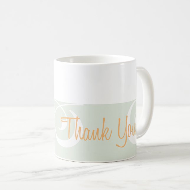 Light-grey Decorative Band Thank You Mug (Front Right)
