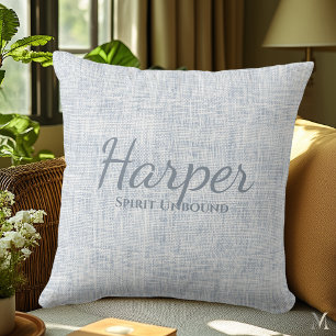 Light Grey Denim Texture   Custom Rustic Decor Cushion